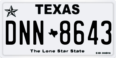 TX license plate DNN8643