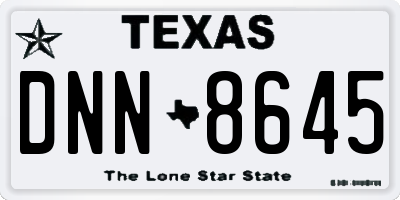 TX license plate DNN8645