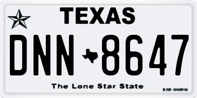 TX license plate DNN8647
