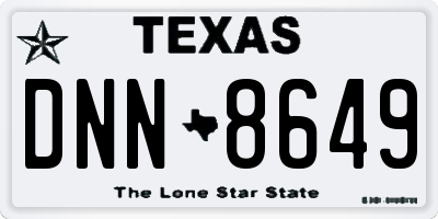 TX license plate DNN8649