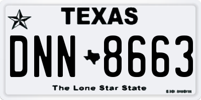 TX license plate DNN8663