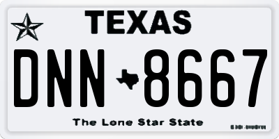 TX license plate DNN8667