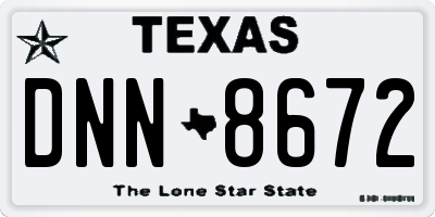 TX license plate DNN8672