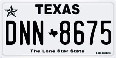 TX license plate DNN8675