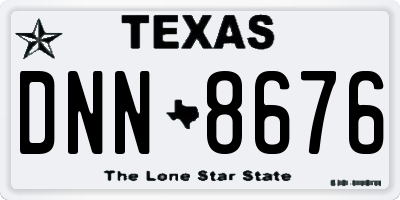 TX license plate DNN8676