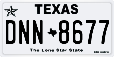 TX license plate DNN8677