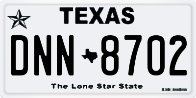 TX license plate DNN8702