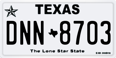 TX license plate DNN8703