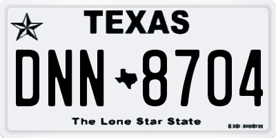 TX license plate DNN8704