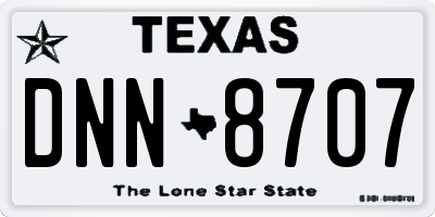 TX license plate DNN8707