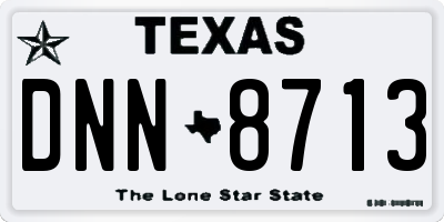 TX license plate DNN8713