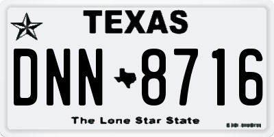 TX license plate DNN8716