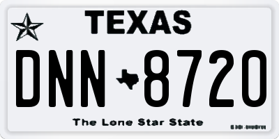 TX license plate DNN8720