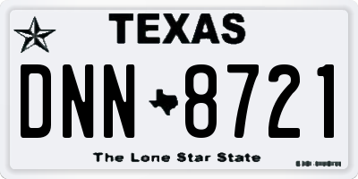 TX license plate DNN8721