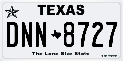 TX license plate DNN8727