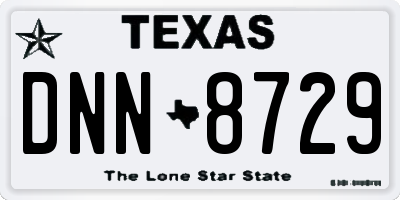 TX license plate DNN8729