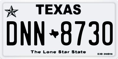 TX license plate DNN8730