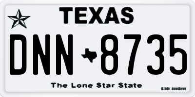 TX license plate DNN8735