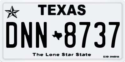 TX license plate DNN8737