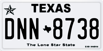 TX license plate DNN8738