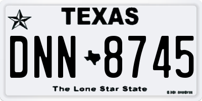 TX license plate DNN8745