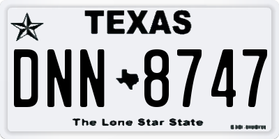 TX license plate DNN8747