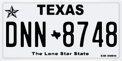 TX license plate DNN8748