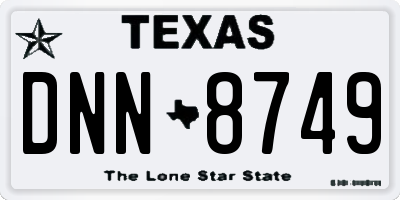 TX license plate DNN8749