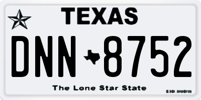 TX license plate DNN8752