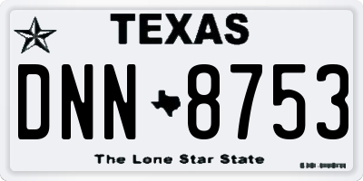 TX license plate DNN8753