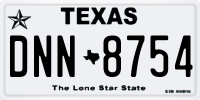 TX license plate DNN8754