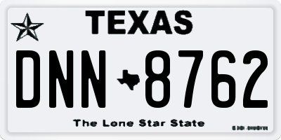 TX license plate DNN8762