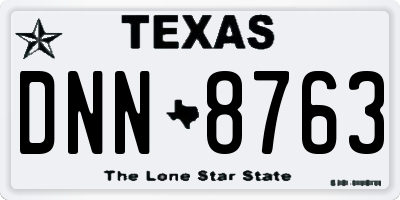 TX license plate DNN8763