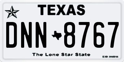 TX license plate DNN8767