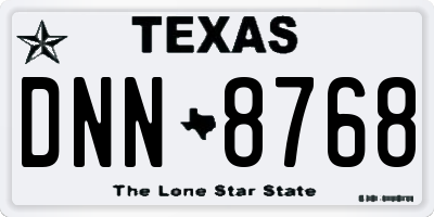 TX license plate DNN8768