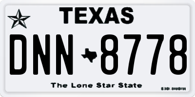 TX license plate DNN8778
