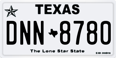 TX license plate DNN8780