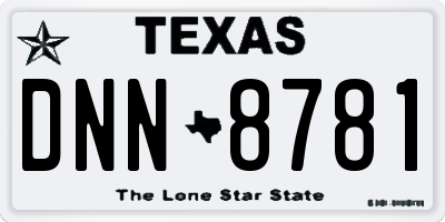 TX license plate DNN8781