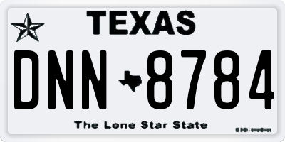 TX license plate DNN8784