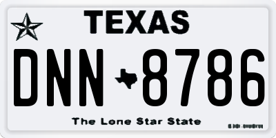 TX license plate DNN8786