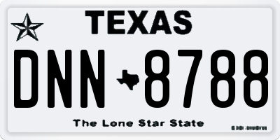 TX license plate DNN8788