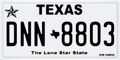 TX license plate DNN8803