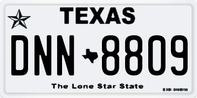 TX license plate DNN8809