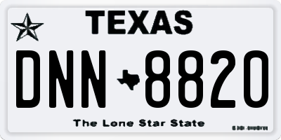 TX license plate DNN8820
