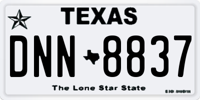 TX license plate DNN8837