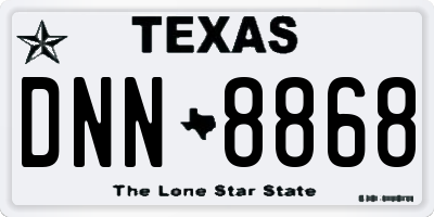 TX license plate DNN8868