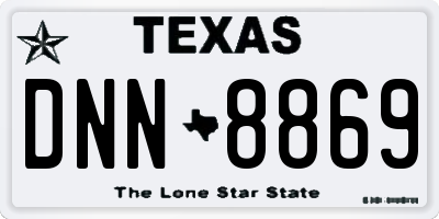 TX license plate DNN8869