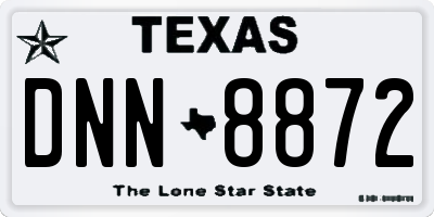TX license plate DNN8872