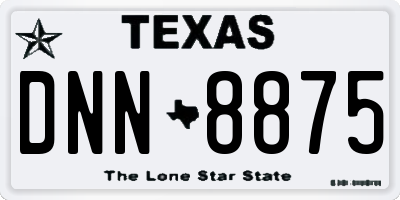 TX license plate DNN8875