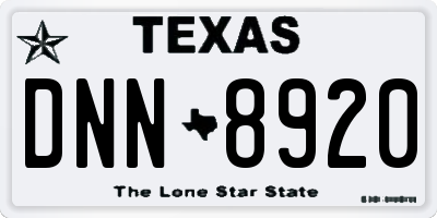 TX license plate DNN8920